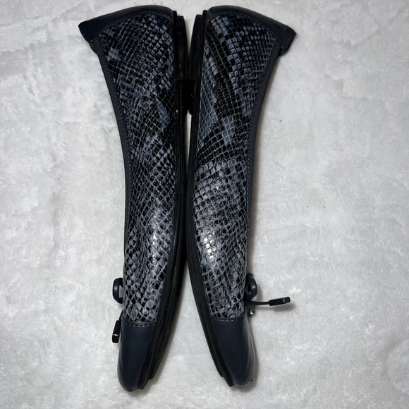 Vionic Women's Ballet Flats Minna Boa Gray Leather Slip On Round Toe Shoe - Picture 11 of 12